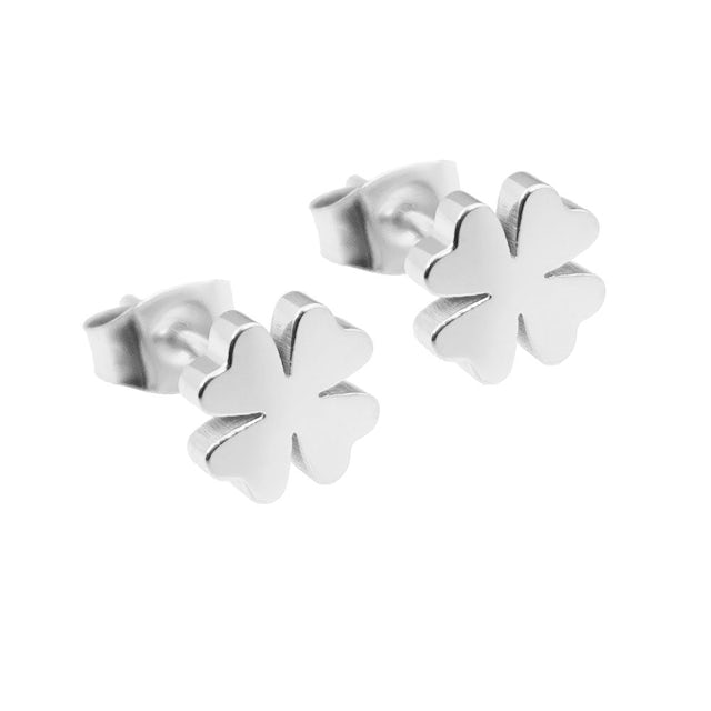 Four-leaf clover earrings steel