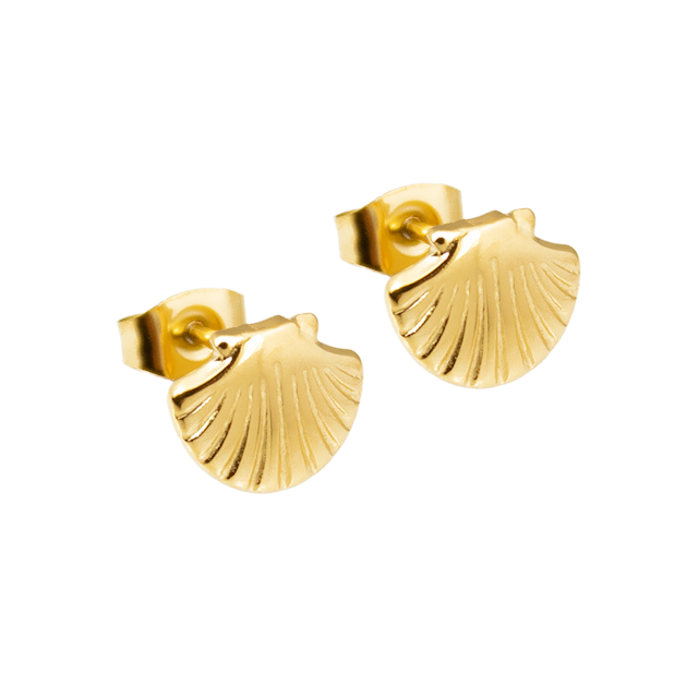 Shell earrings gold