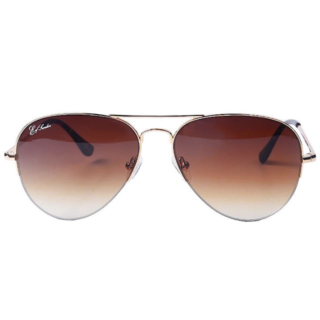 Classic pilot gold gradient brown sunglasses